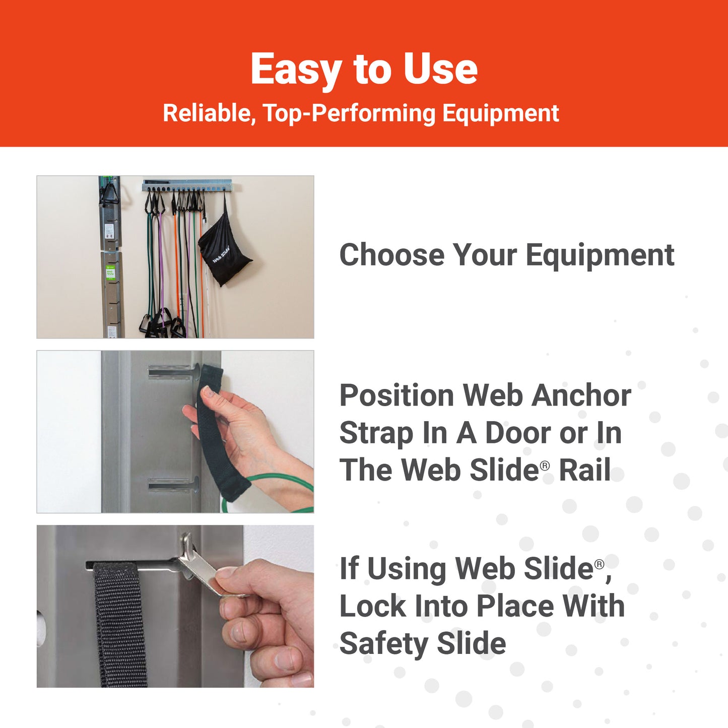 Web Slide System: 3 Rails, Storage Rack & Poster